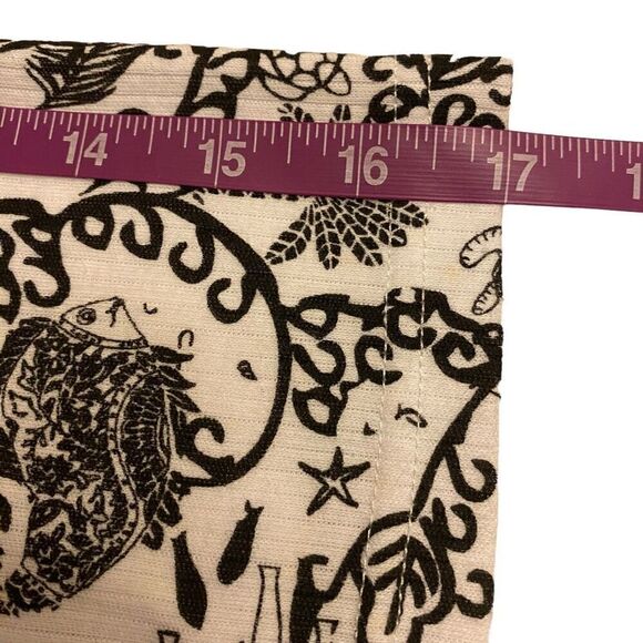 Palm Grove Black and White Fish Palm Trees Beach Top Sz 3X - Picture 12 of 13